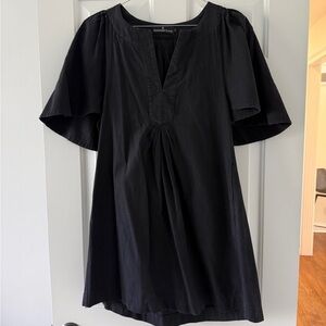 Pomander Place Black Midi Dress with Flutter Sleeves